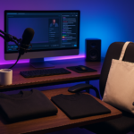 Streamer créant sa marque personnelle avec un merchandising en print on demand